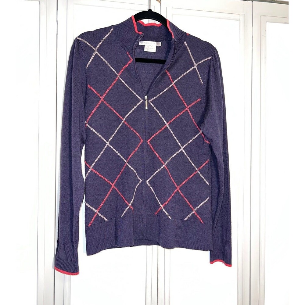 Nike Golf Zip Up Sweater; Purple; Size Medium; 100% Wool
